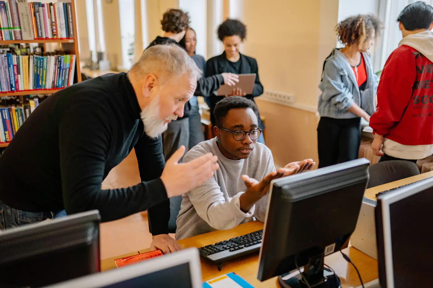 ITSOL students in a hands-on IT lab in Vilnius